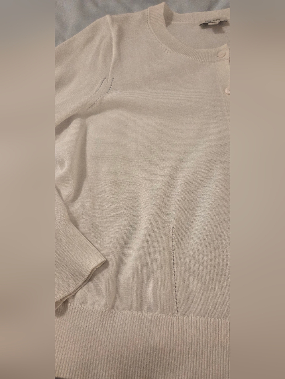 Cream Button-Front Cardigan - Picture 4 of 7